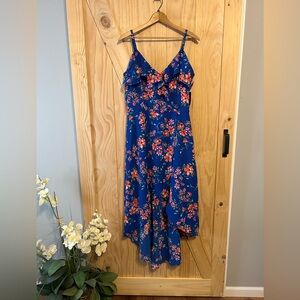 Gorgeous Floral Blue High-low Dress